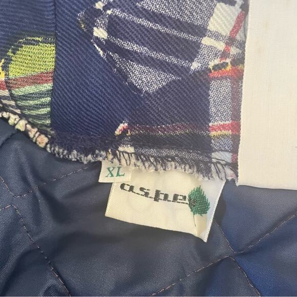 Vintage 70s 80s Aspen Ski Snow Pants Retro Butterfly Plaid Print XL - Picture 12 of 13